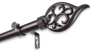 Clair 1" Curtain Rod, Mahogany, 160-240"