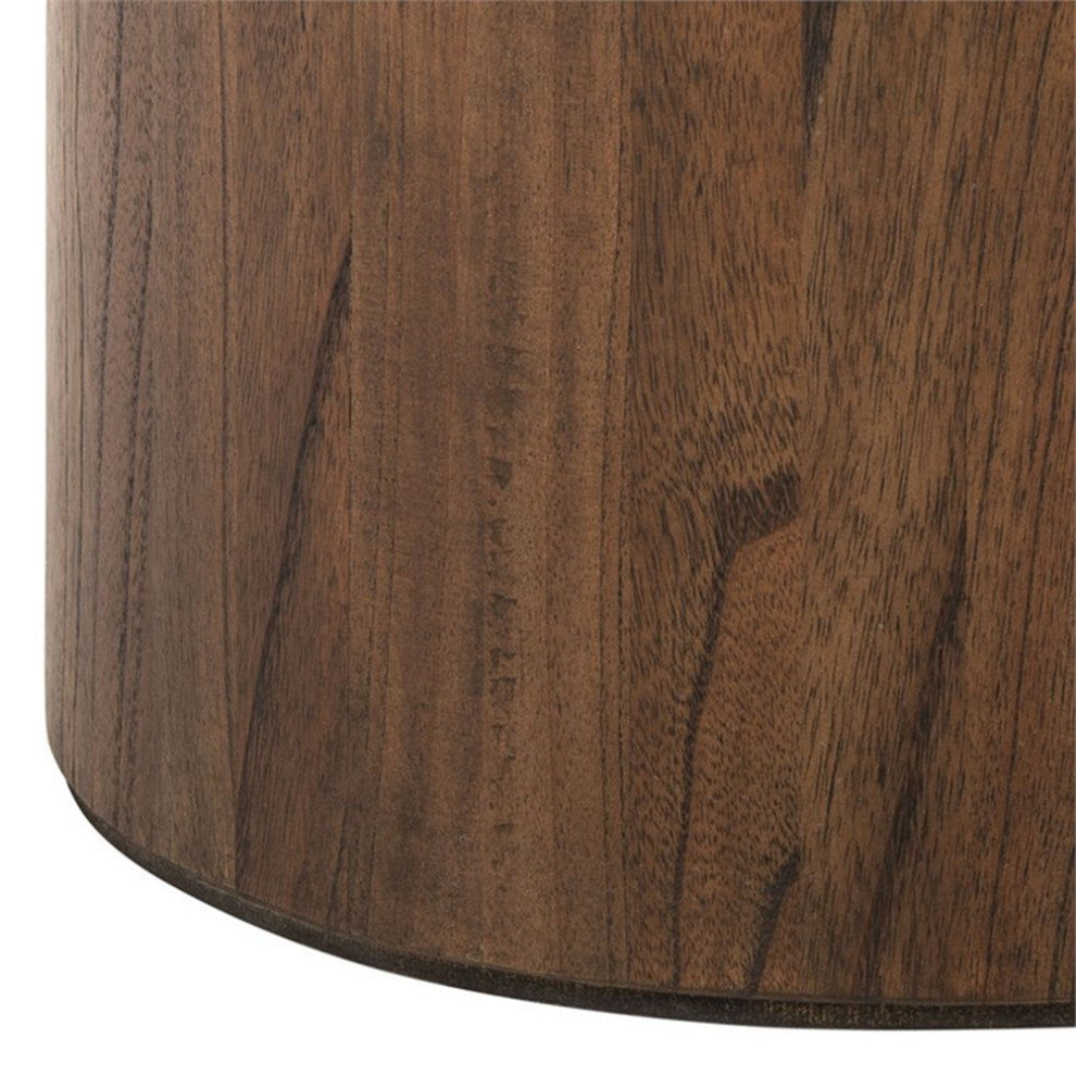 Safavieh Devin 28" Round Pedestal Coffee Table in Dark Brown