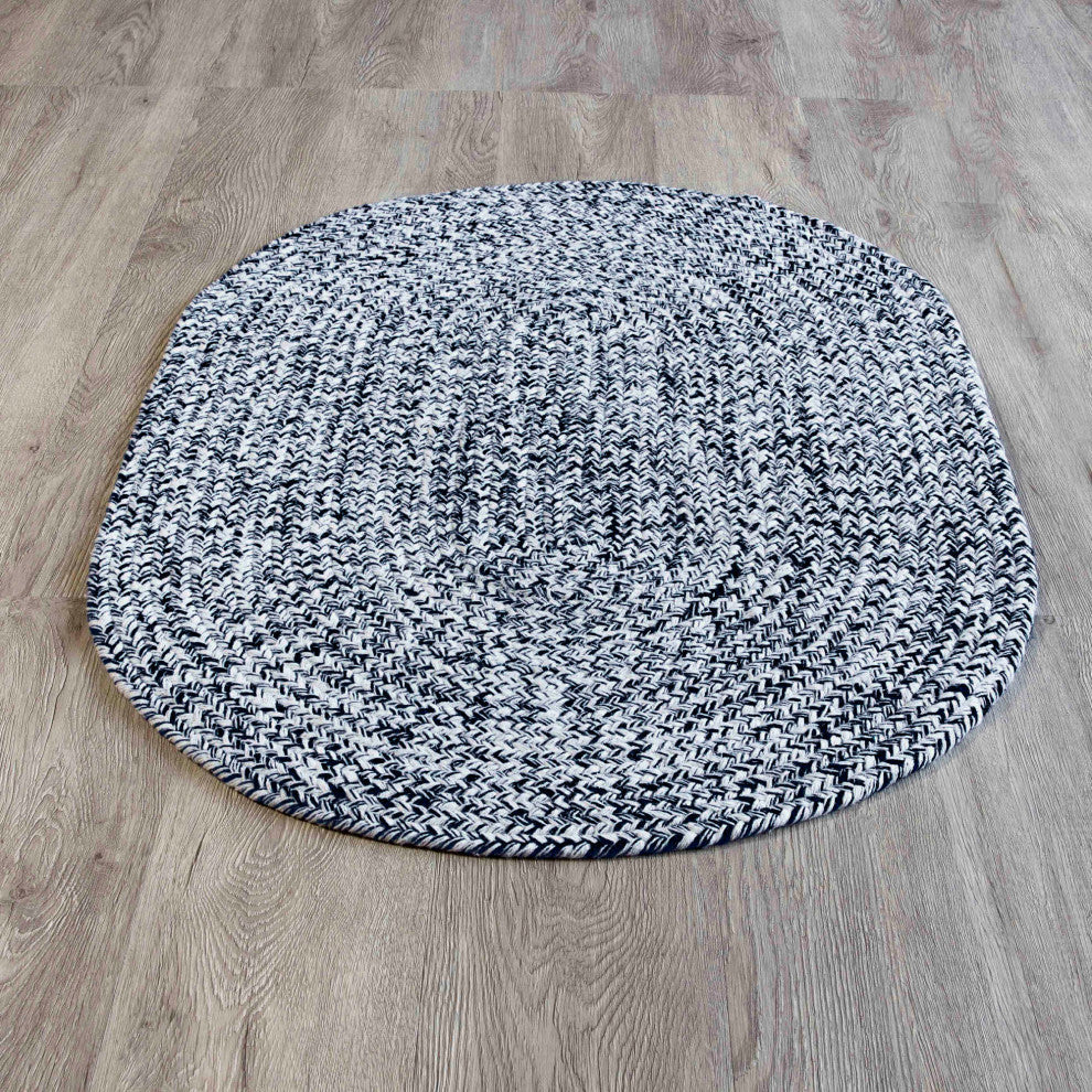 Farmhouse Cotton Braided Area Rug - Black and White - 3' X 5'