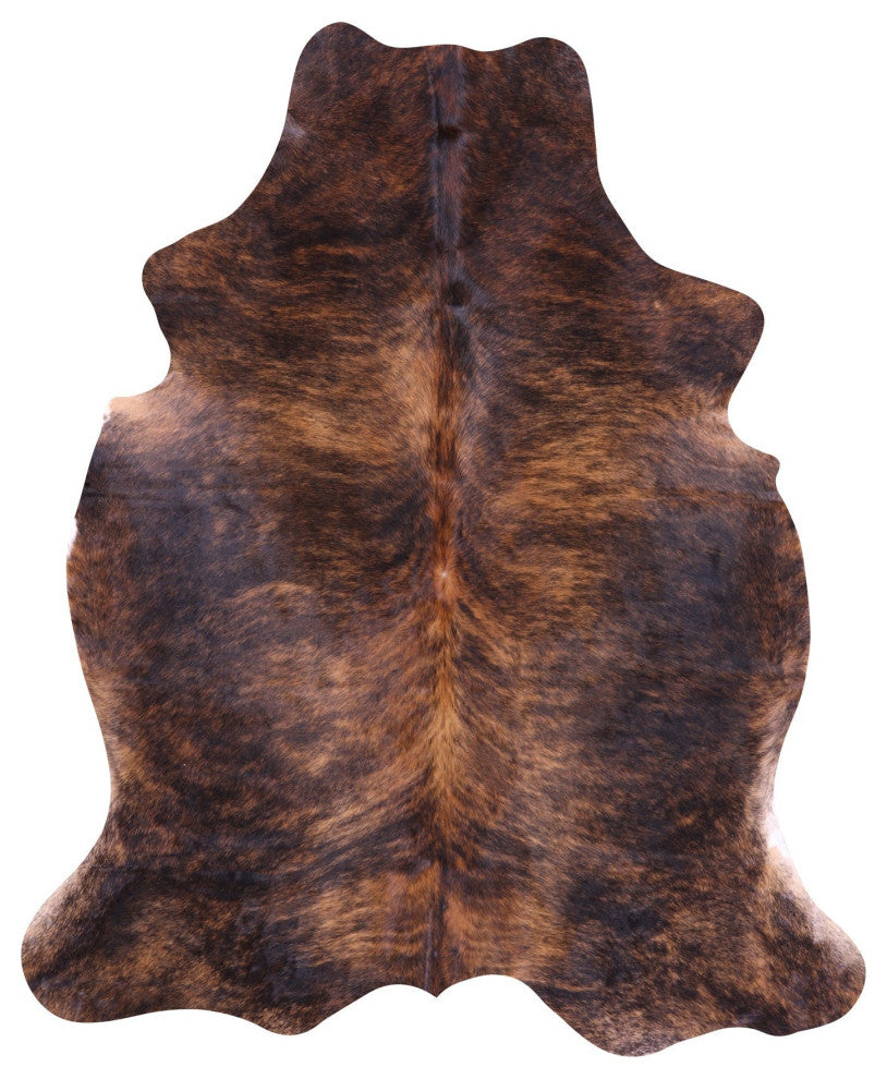 6' 9" X 5' 7" Brindle Natural Cowhide Rug C1989