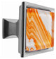Hand Brushed Orange Tilted Strokes Crystal Glass Brushed Nickel Classic Knob