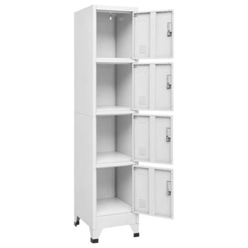 vidaXL Locker Grey Steel Medium Cabinet Rectangular Industrial
