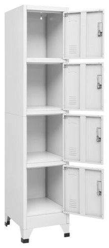 vidaXL Locker Grey Steel Medium Cabinet Rectangular Industrial
