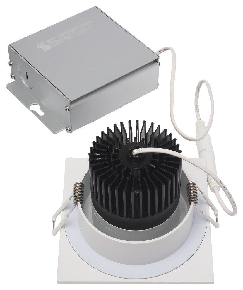 12 Watt LED Downlight - 3.5 in. - 120 Volt - Square - Remote Driver - White