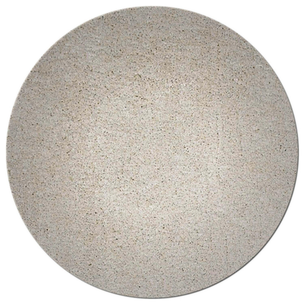 HomeRoots 8' Round Polyester Ivory Area Rug