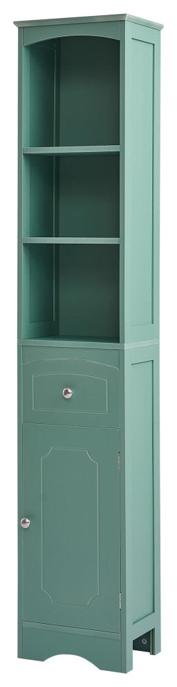 67" Tall Freestanding Bath Storage Cabinet, Adjustable Shelves