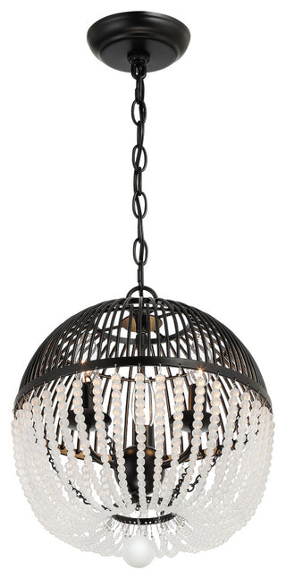 Duval Three Light Mini Chandelier in Matte Black