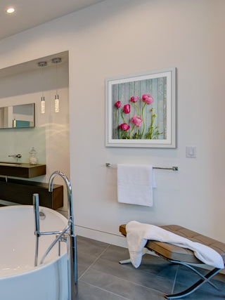 "Pink Ranunculus" Framed Painting Print