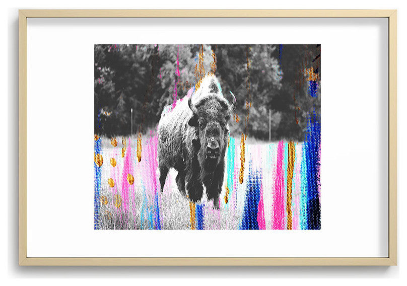 Allyson Johnson Buffalo Abstract Mixed Media Recessed Framing Rectangle