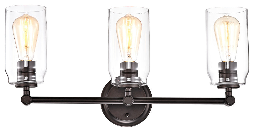CHLOE Lighting Joyce Contemporary 3-Light Bath Vanity Fixture, Rubbed Bronze