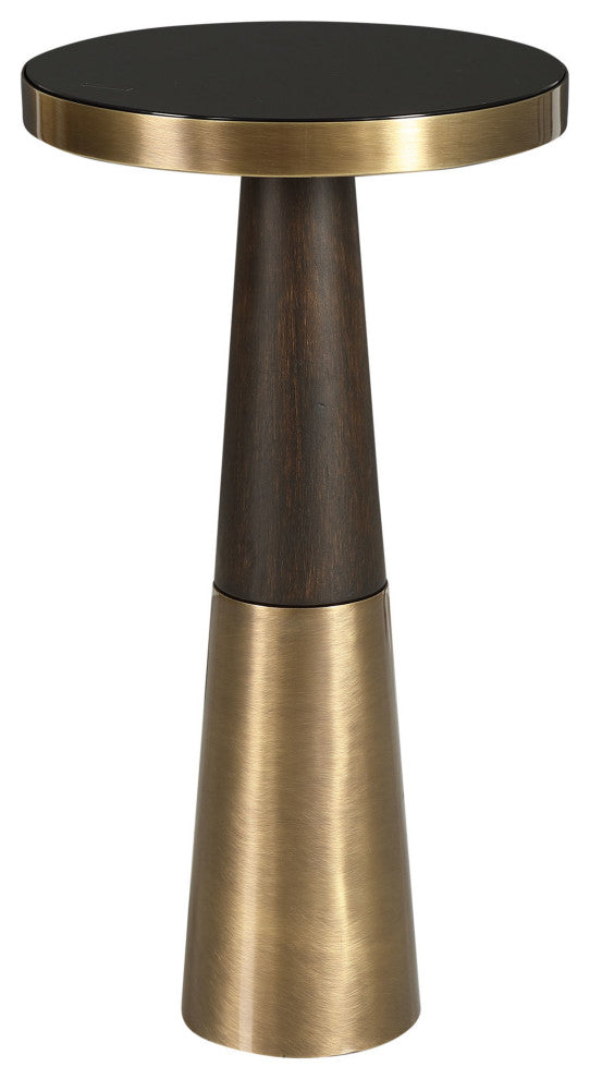 Full product shot on white background showing entire table with glass top; front-facing presentation.