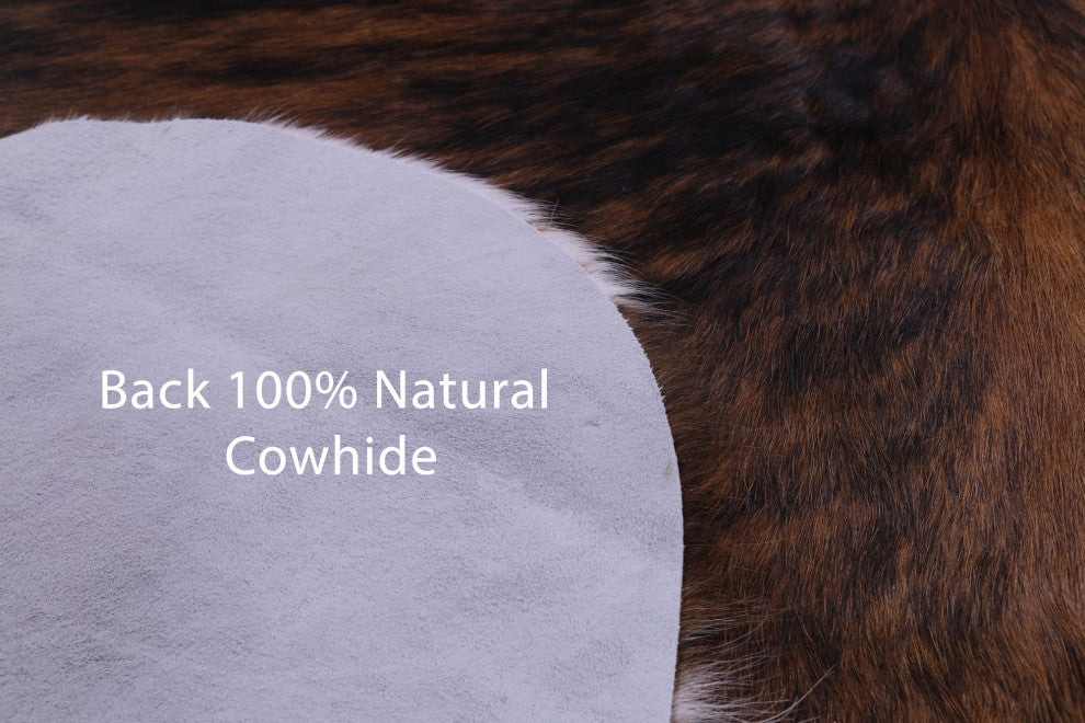 6' 6" X 5' 2" Brindle Natural Cowhide Rug C1803