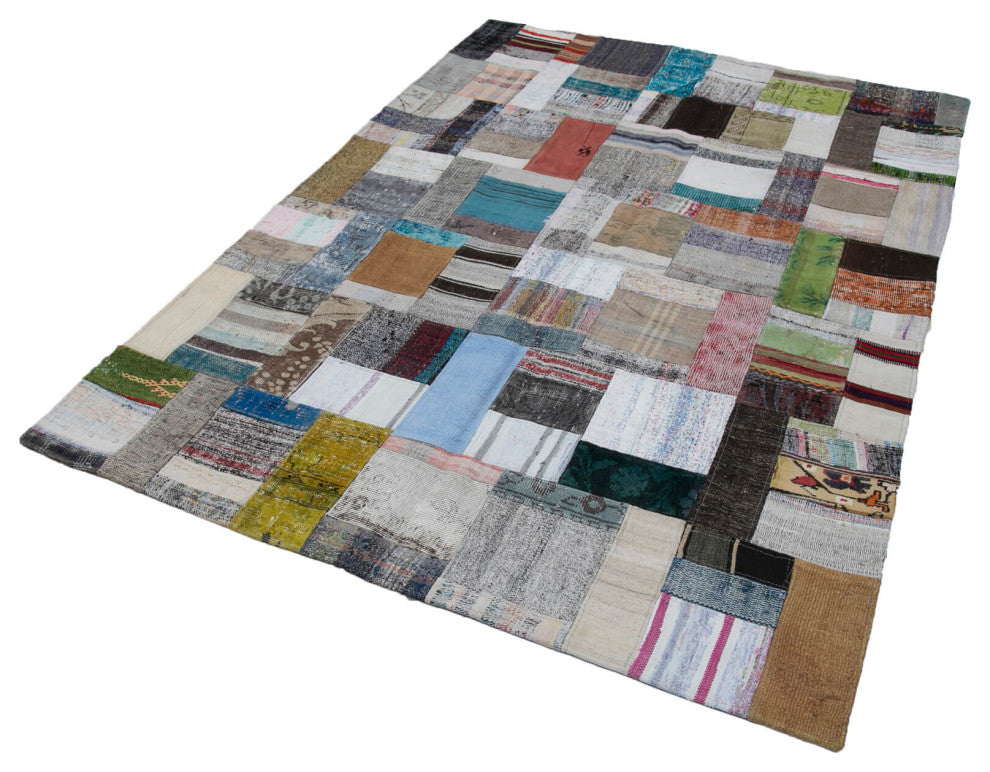 Rug N Carpet - Handmade Oriental 5' 7'' x 7' 10'' Vintage Patchwork Kilim Rug