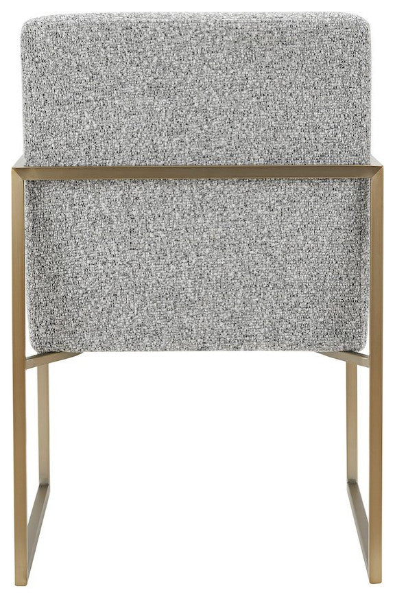Modrest Suzanne, Modern Gray Fabric/Antique Brass Dining Chair