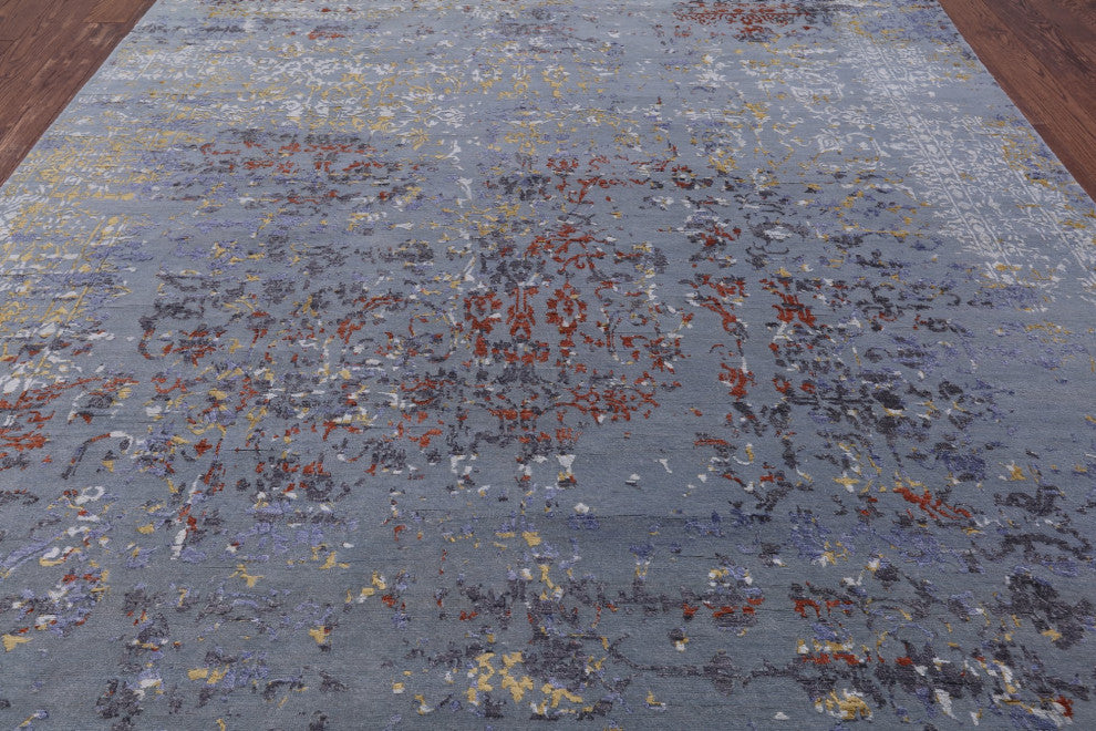 7' 9" X 10' 2" Persian Wool and Silk Handmade Rug Q7092