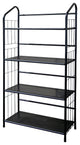 Black Four Shelf Metal Standing Book Shelf
