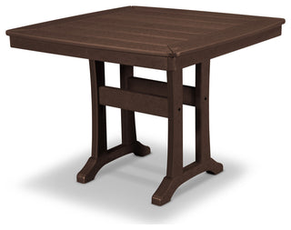 Polywood Nautical Trestle 37" Dining Table, Mahogany