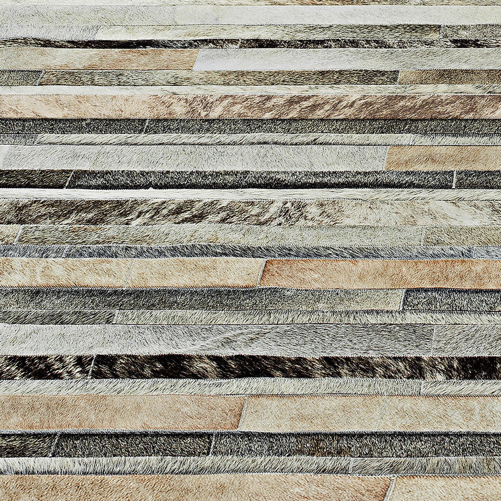 Cowhide Patchwork Rug, Kronos, Infuse, 6'x9'