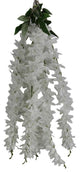 Artificial 5-Stem Wisteria Long Hanging Bush Flowers, White