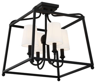Libby Langdon for Crystorama Sylvan 4 Light Black Forged Ceiling Mount