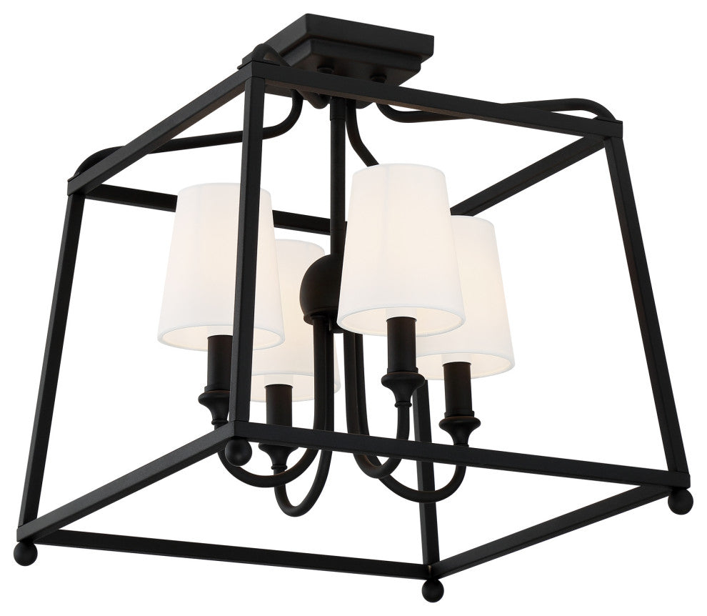 Libby Langdon for Crystorama Sylvan 4 Light Black Forged Ceiling Mount