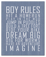 Boy Rules 16x20 Canvas Wall Art
