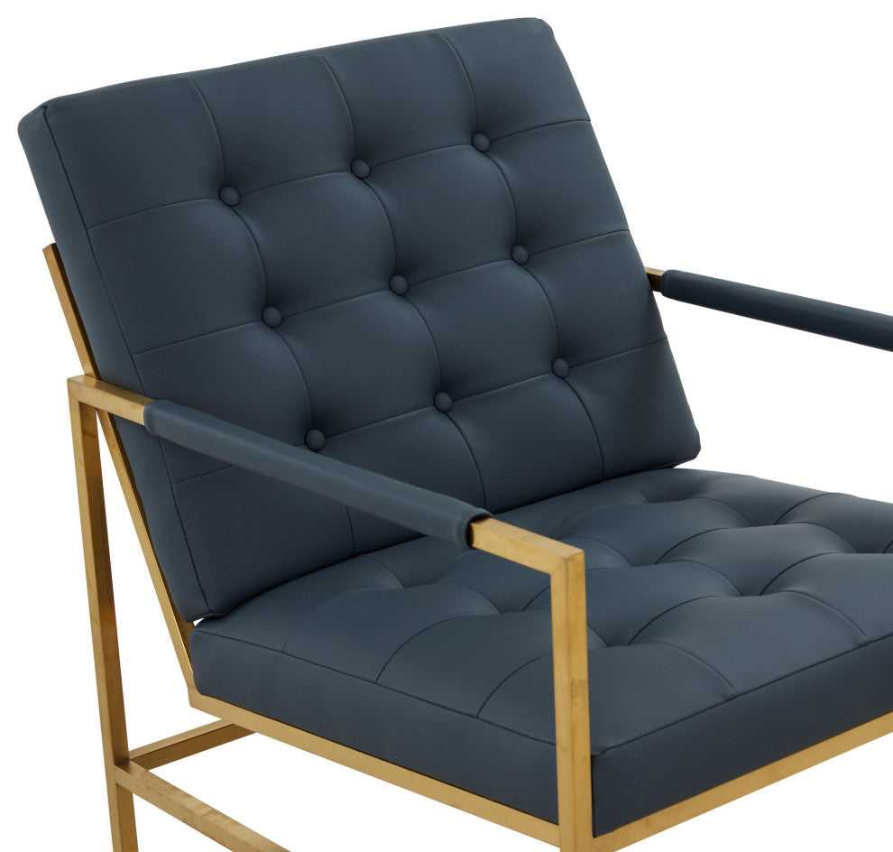 TOV Furniture Van Charcoal Vegan Leather Accent Chair