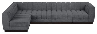 Quinn Chenille Upholstered 5-Piece L-Shaped Modular Sectional, Grey