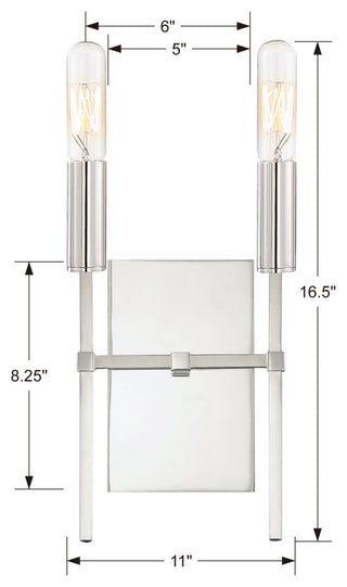 Veronica 2 Light Sconce in Aged Brass