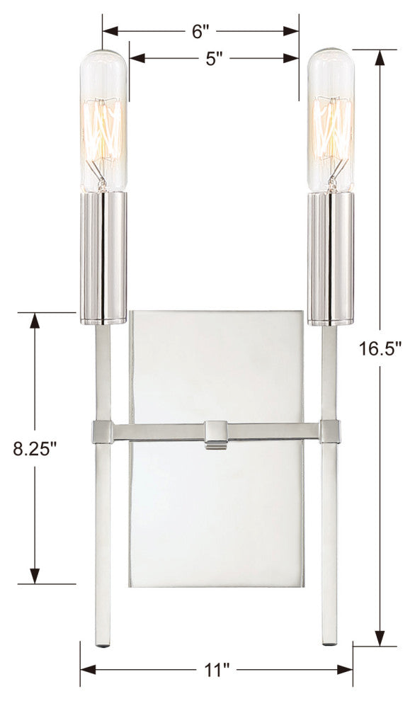 Veronica 2 Light Sconce in Aged Brass