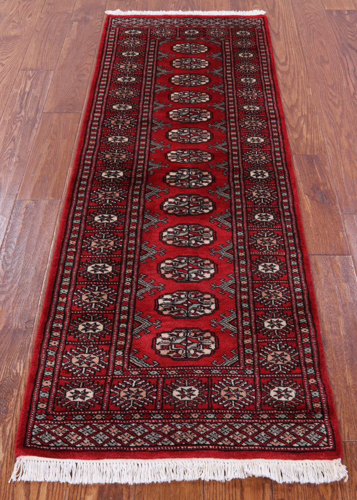 2' 1" X 5' 9" Runner Silky Bokhara Hand Knotted Wool Rug - Q13822