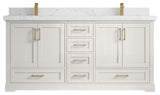 Boston 72" Double Sink Bath Vanity in Alabaster 2" Calacatta Nuvo