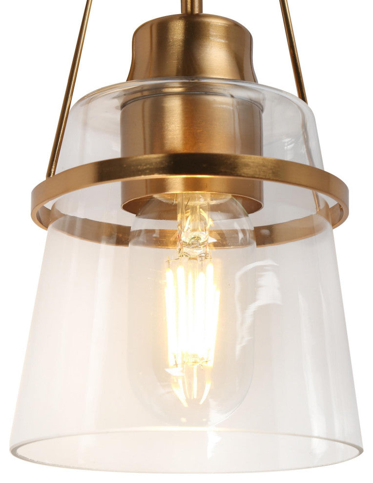 LNC Polished Gold Modern Glass Bell Wall Sconce, 3 Lights