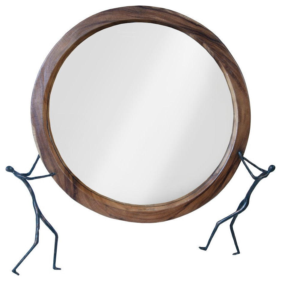 Atlas Mirror, Chamcha Wood, Natural, Metal