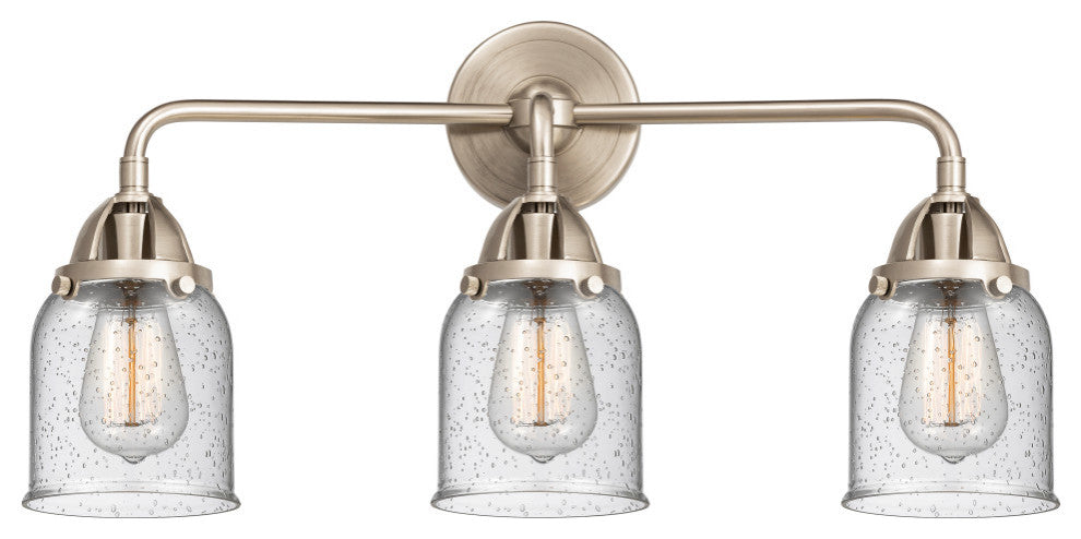 Small Bell Bath Vanity Light, Brushed Satin Nickel, Seedy, Seedy