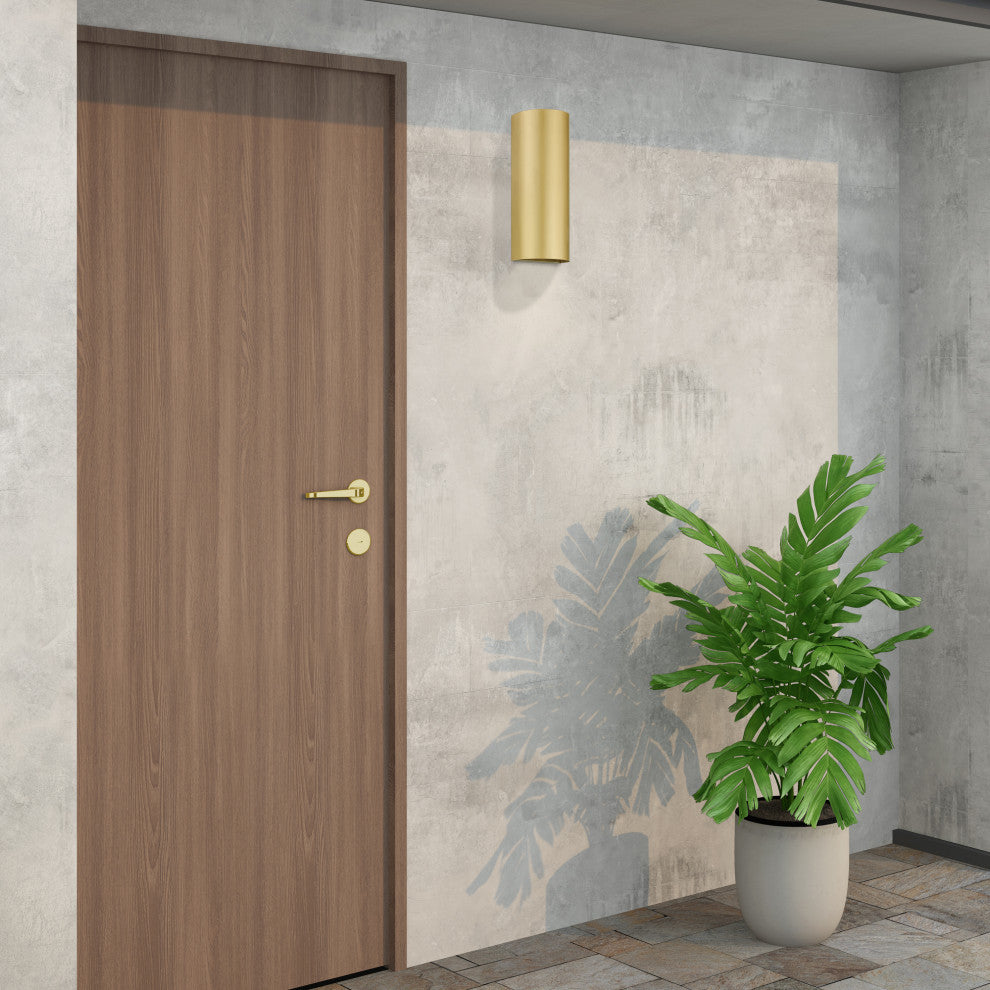 Bond 1 Light Satin Gold Outdoor/Indoor  ADA Large Sconce