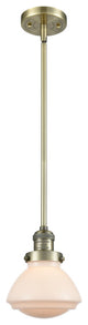 Olean 1-Light Mini Pendant, Antique Brass, Matte White