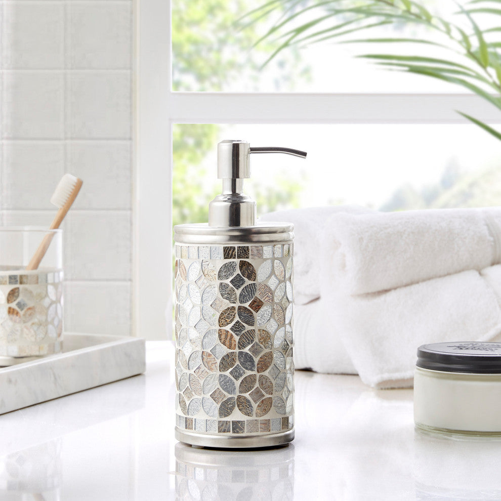 Croscill Seville Mosaic Glass Bathroom Accessories, Lotion Pump