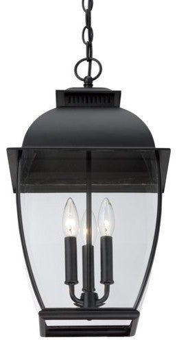 Quoizel BAN1911K Three Light Outdoor Hanging Lantern Bain Mystic Black