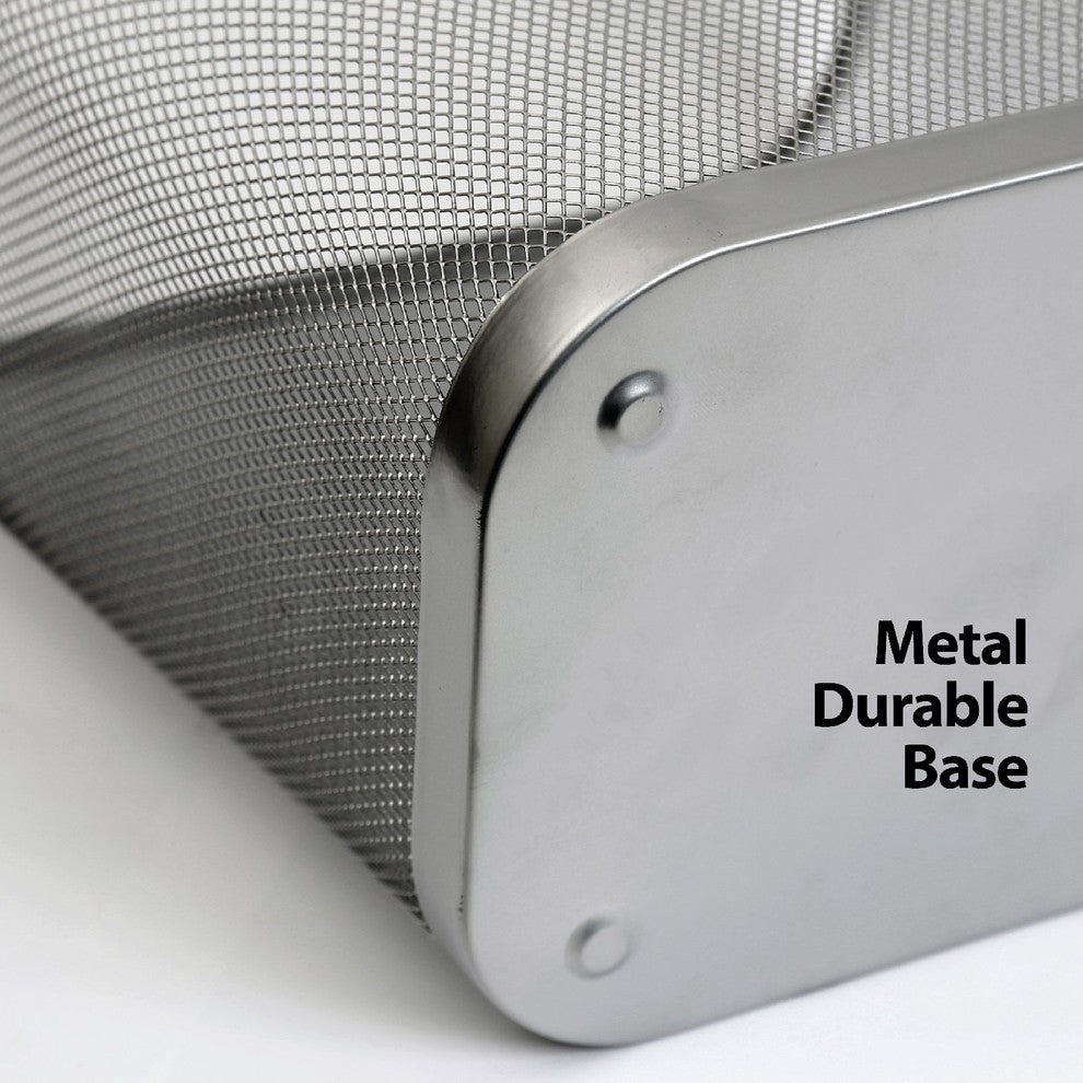 YBM Home Steel Mesh Rectangular Open Top Waste Basket Bin Trash Can 8x12x12"