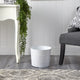 12" Farmhouse White Metal Ribbed Planter
