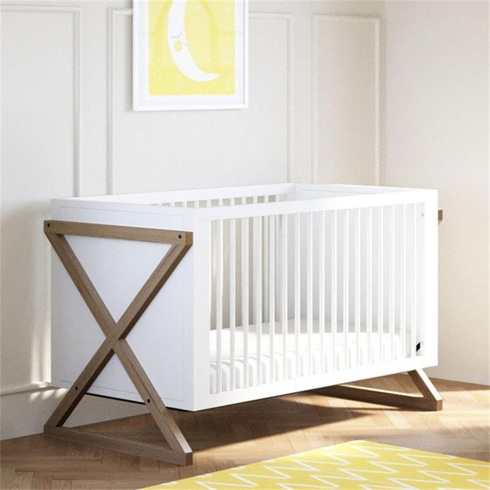 Storkcraft Equinox 3 in 1 Convertible Crib in White and Driftwood