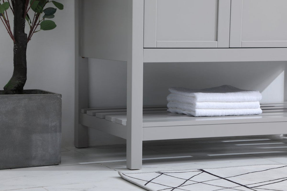 Tobias 42" Single Bathroom Vanity, Gray With Backsplash