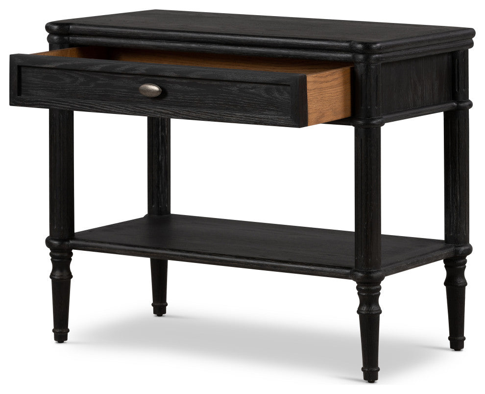 Toulouse Nightstand-Distressed Black