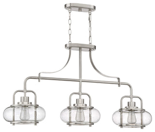 Quoizel TRG338 Trilogy 3 Light 38"W Linear Chandelier - Old Bronze
