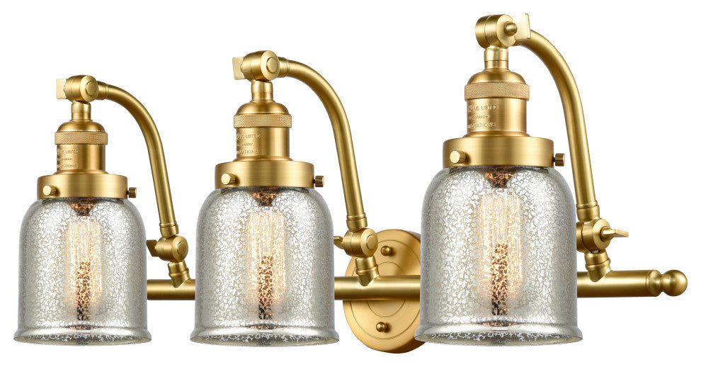Innovations 515-3W-SG-G58-LED Bell 3 Light Bath Vanity Light, Satin Gold
