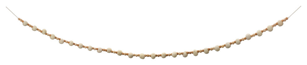 Wood Beaded String Garland, Set of 2