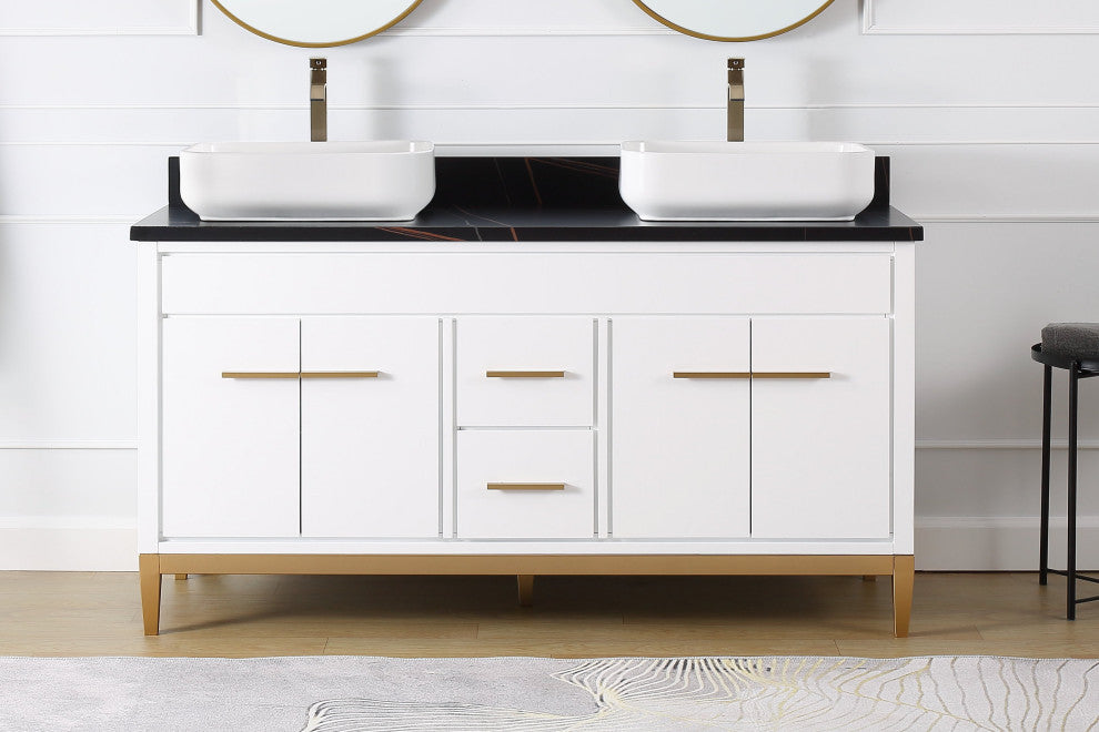 60" Tennant Brand White Beatrice Double Sink Vanity