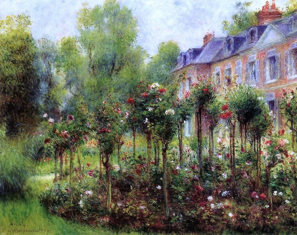 Pierre Auguste Renoir The Rose Garden at Wargemont Wall Decal Print