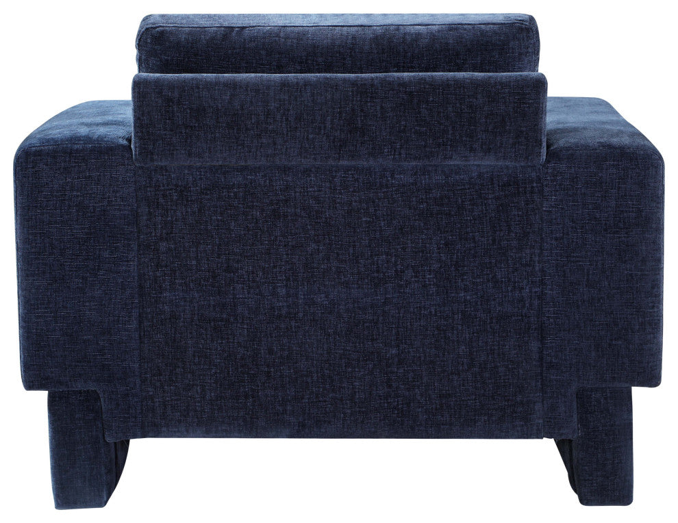 Madeline Chenille Fabric Upholstered Chair, Navy, Chair